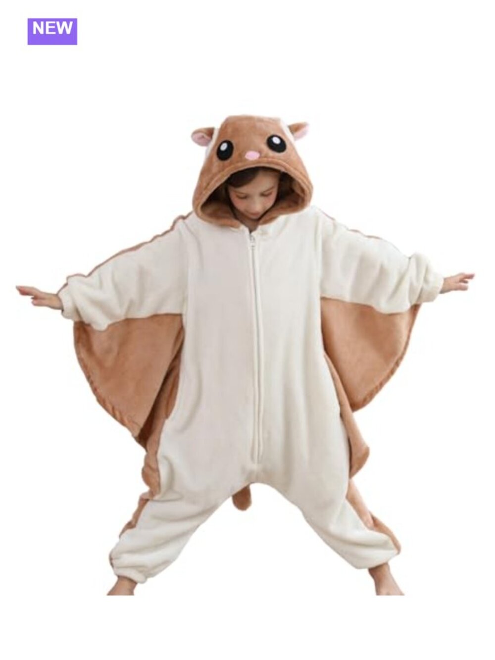 Fleece Animal Onesie Kids Pajama Halloween Cosplay Costume Zip Hooded